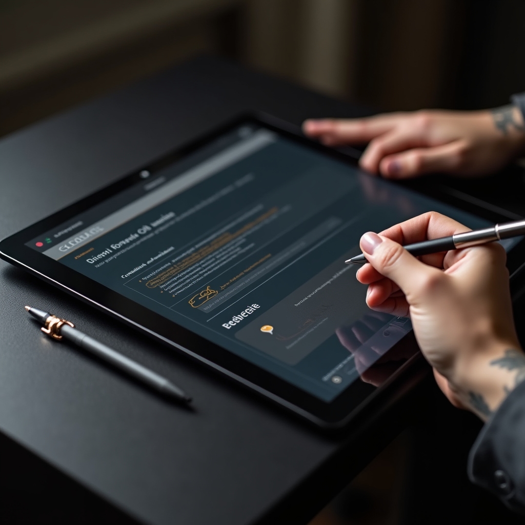Modulo di consenso informato digitale su tablet in studio